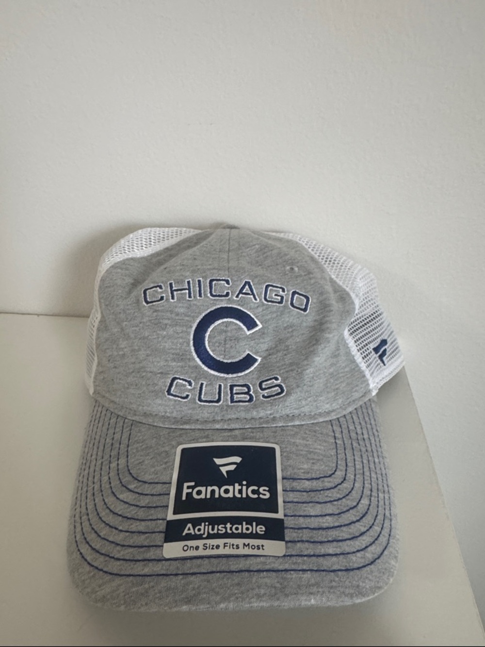 Fanatics Chicago Cubs Heather Gray & Navy Mesh Back Cap